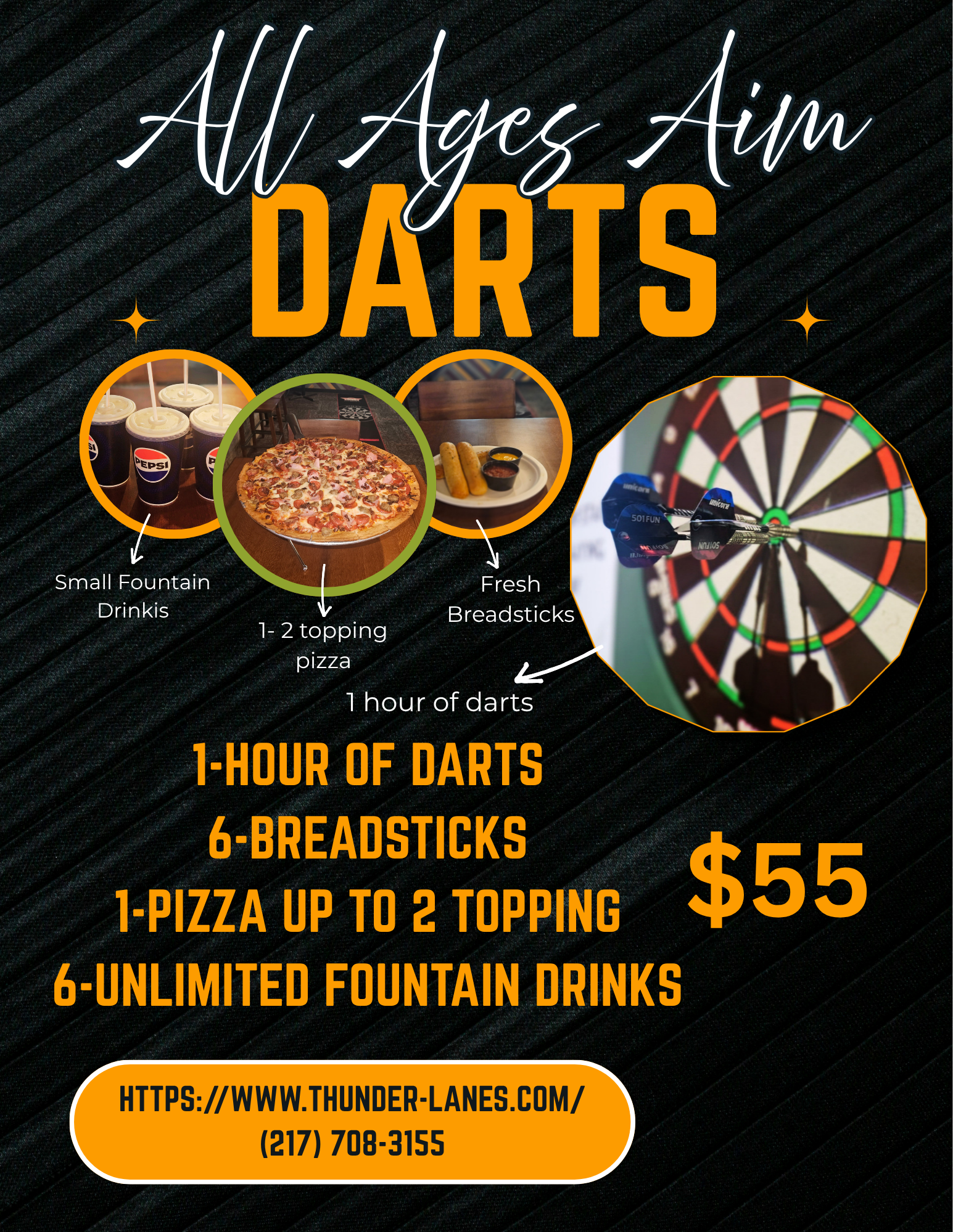 All Ages Aim Darts Special — $55 Package at Thunder Lanes